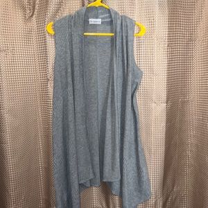 Sleeveless Gray Lightweight Cardigan Size Medium